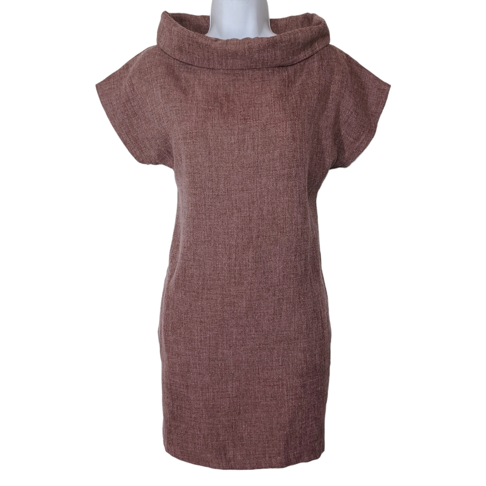 LAMIXX Purple Gray Print Boat Neck Short Sleeve Shift Dress Small - Picture 5 of 10